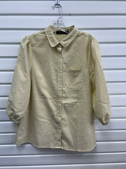 Seersucker Striped Button-Down Shirt, S