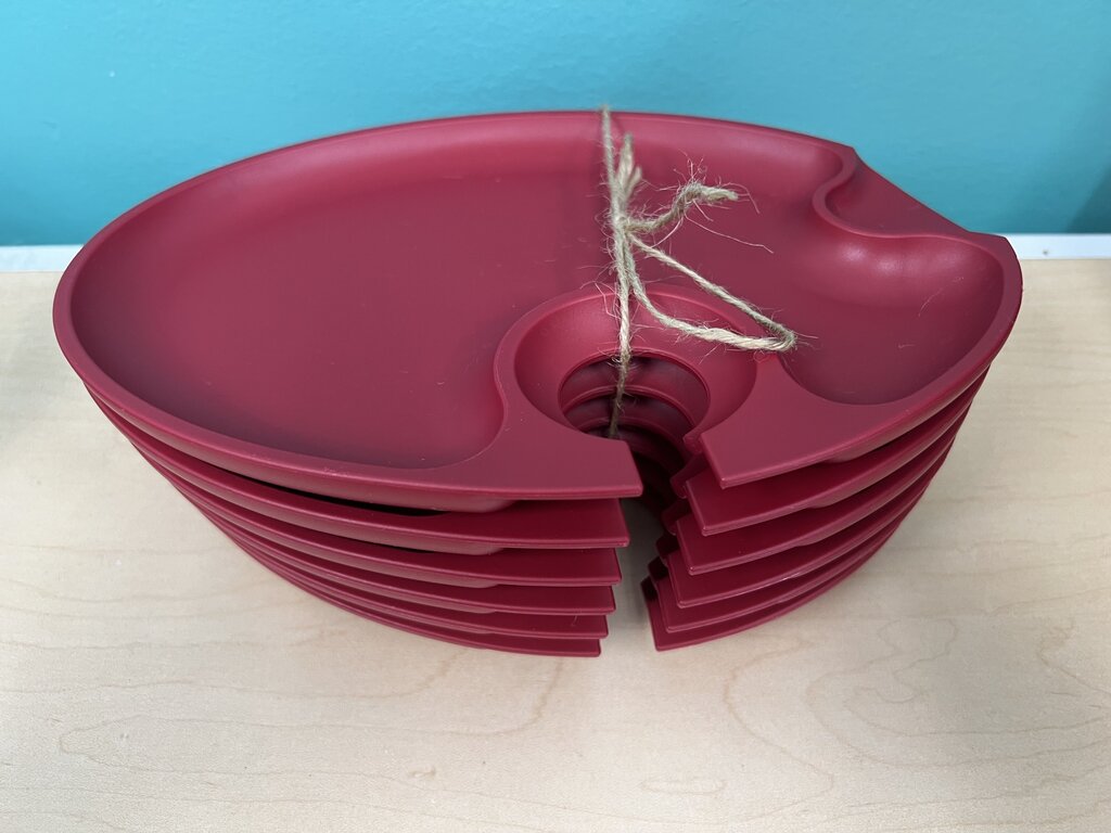 Set of 6 Wine Glass Holder Appetizer Party Plates