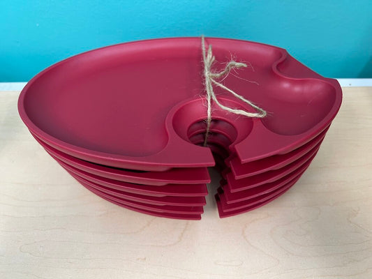 Set of 6 Wine Glass Holder Appetizer Party Plates