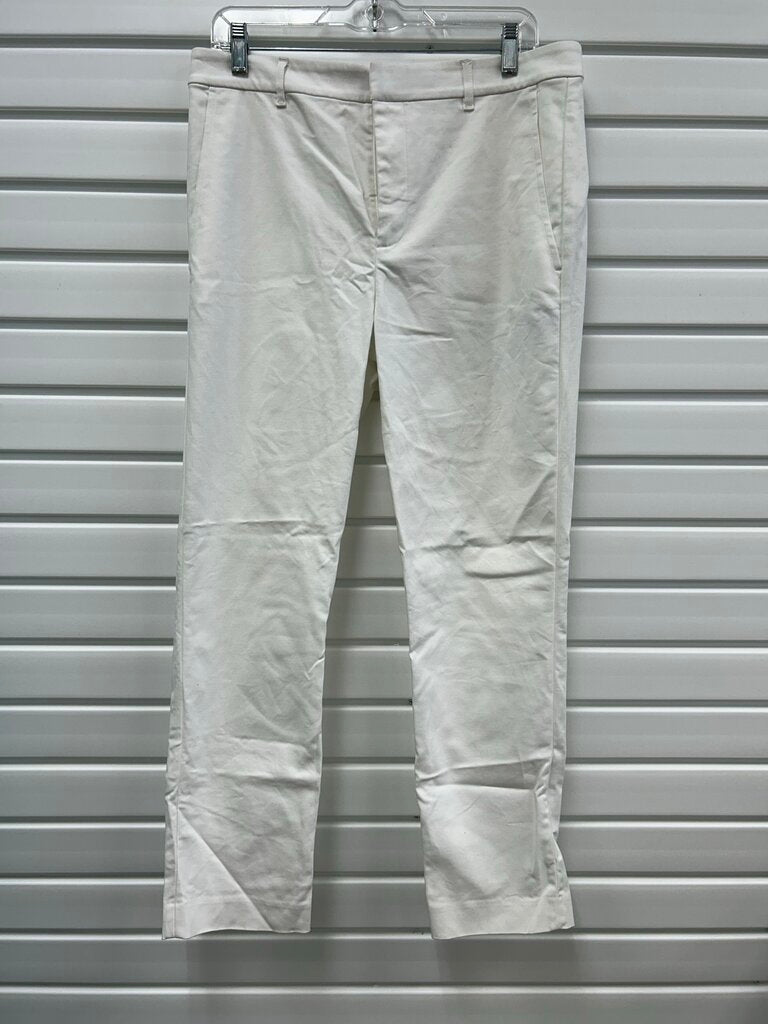 White Straight Leg Trouser Pants