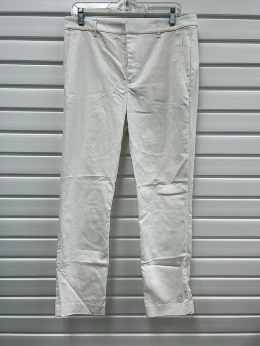 White Straight Leg Trouser Pants
