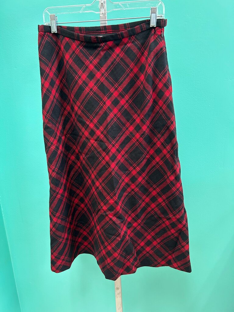 Red and Black Plaid Skirt