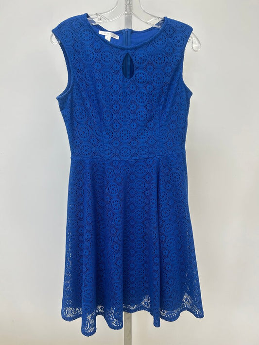 Lace Detail Blue Dress