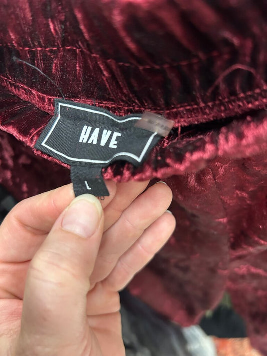 Wine Crushed Velvet Jogger Pants