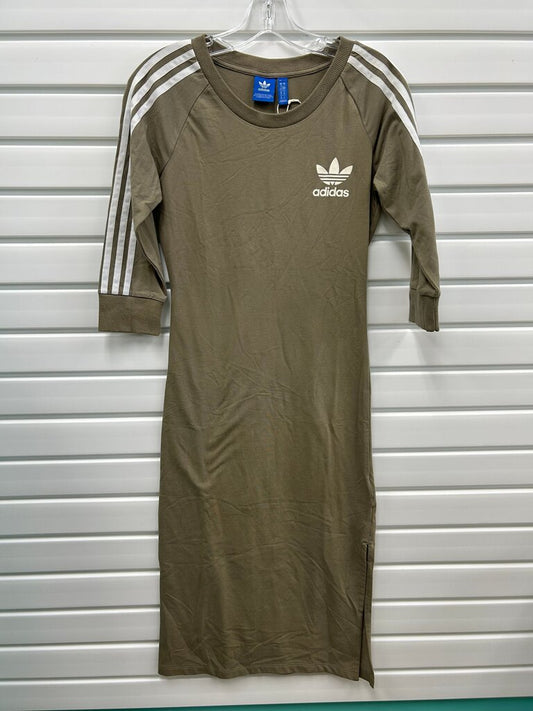 Adidas Originals Olive Green 3-Stripes T-Shirt Dress – S