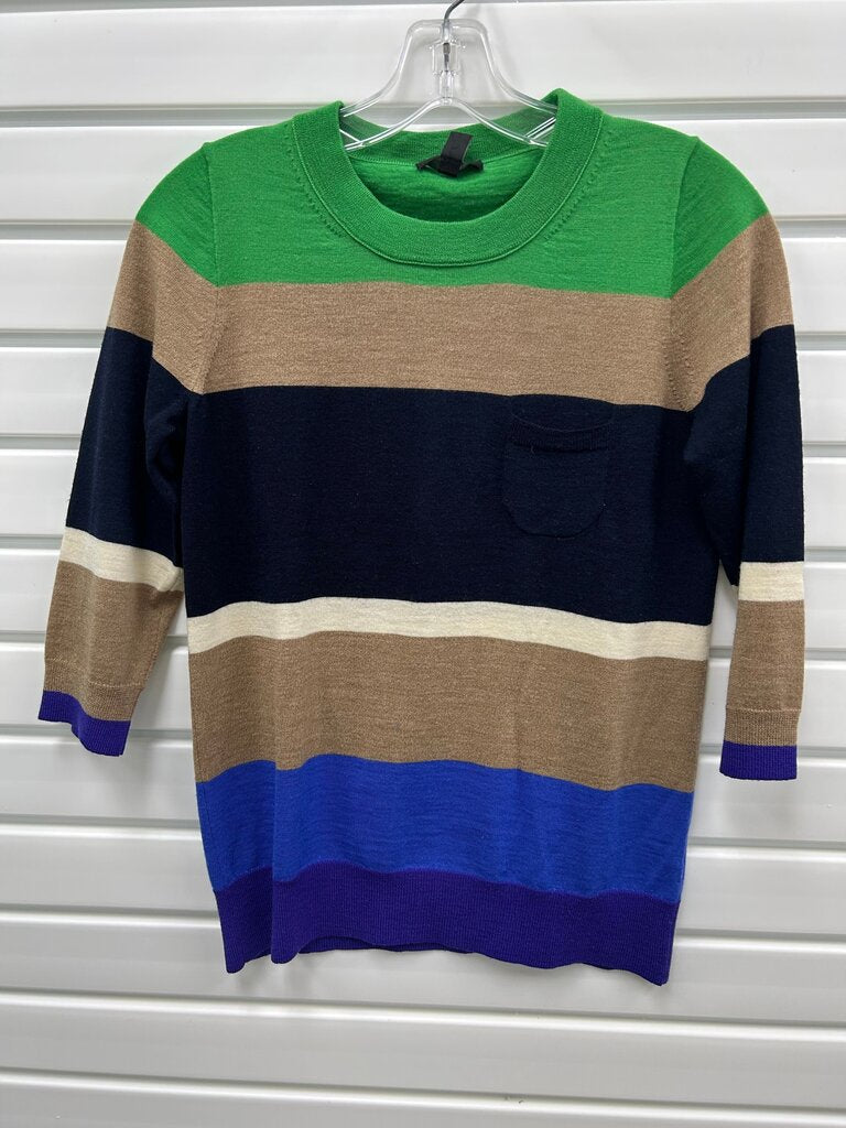 J.Crew Multicolor Stripe Colorblock Crewneck Sweater – Size S