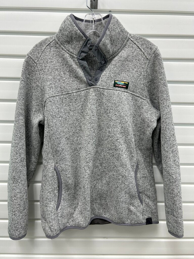 L.L.Bean Gray Quarter-Snap Sweater Fleece Pullover - Size M