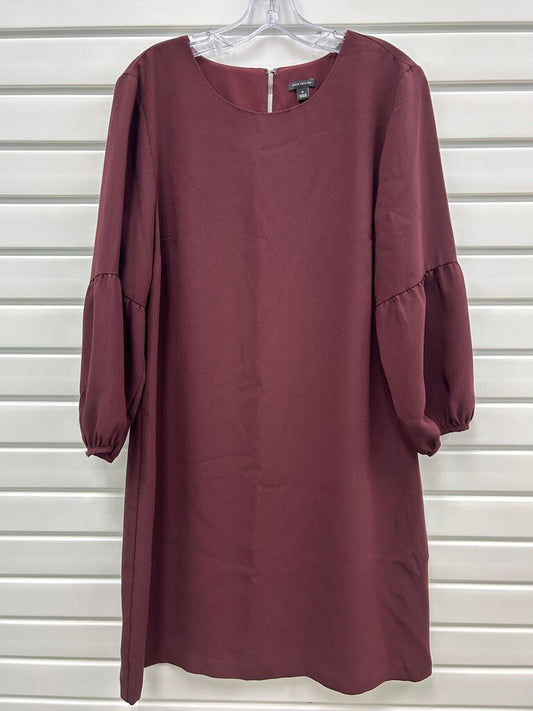 Ann Taylor Burgundy Balloon-Sleeve Shift Dress