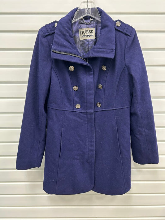 GUESS Los Angeles Purple Wool Double-Breasted Military Coat