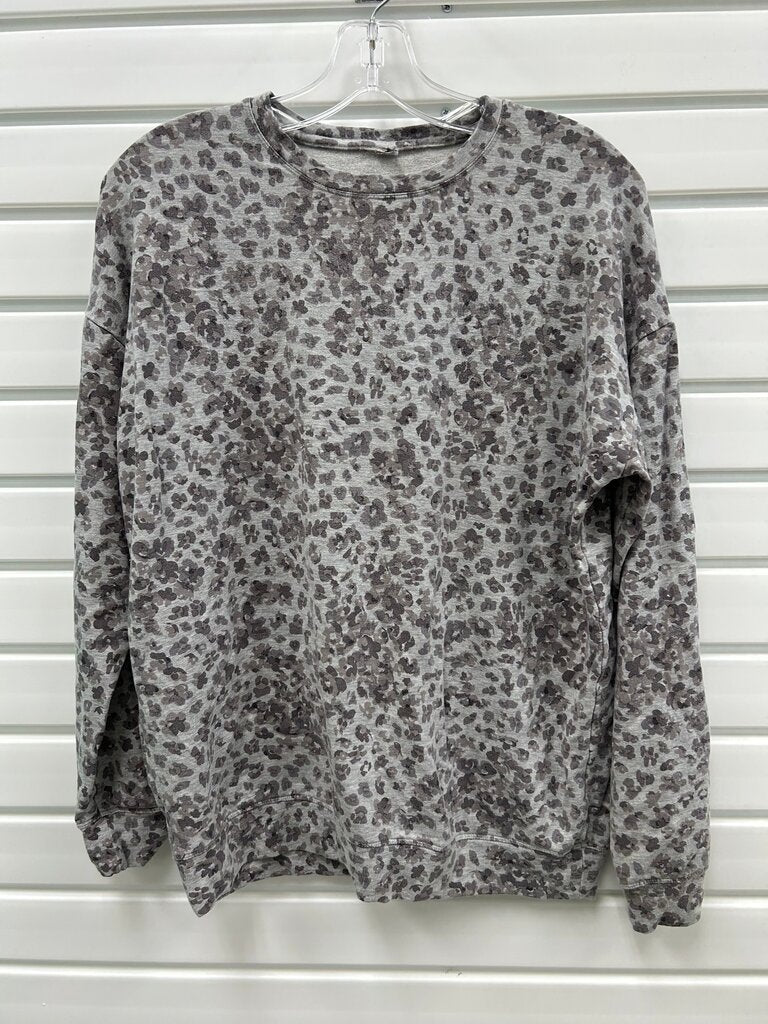 Athleta Grey Leopard Print Sweatshirt