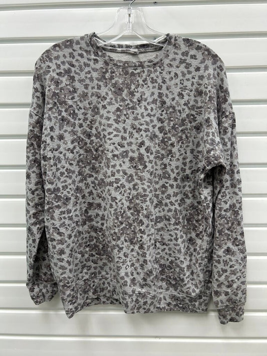 Athleta Grey Leopard Print Sweatshirt