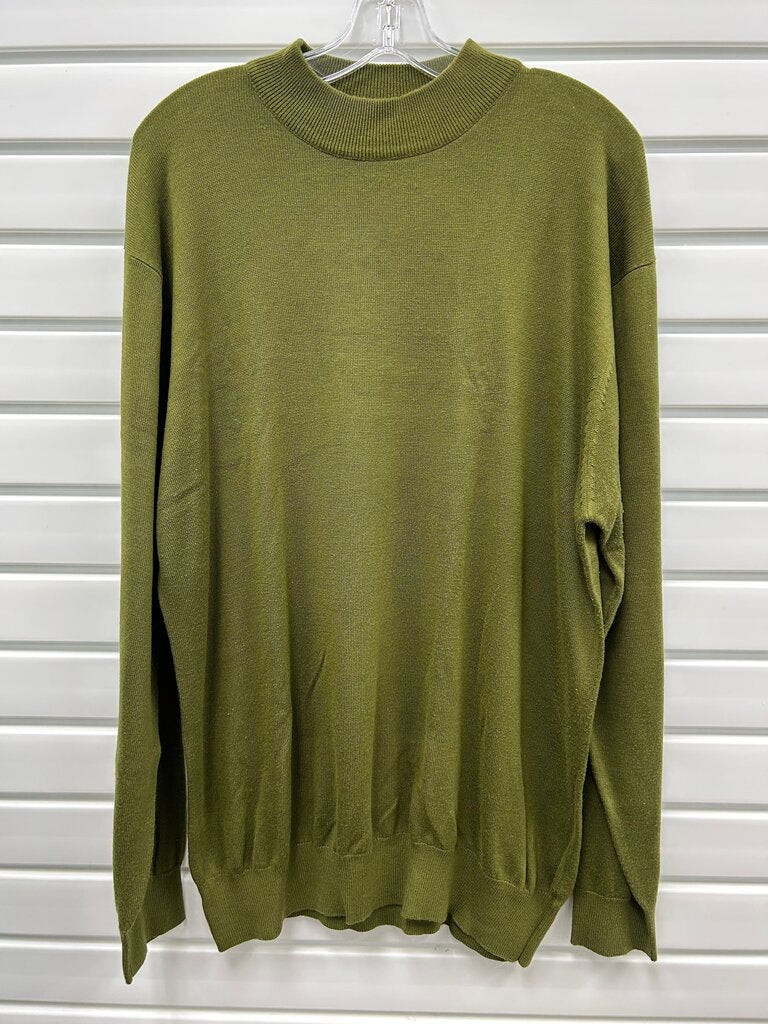 Inserch Men's Olive Green Ribbed Crewneck Sweater – Size 3XL