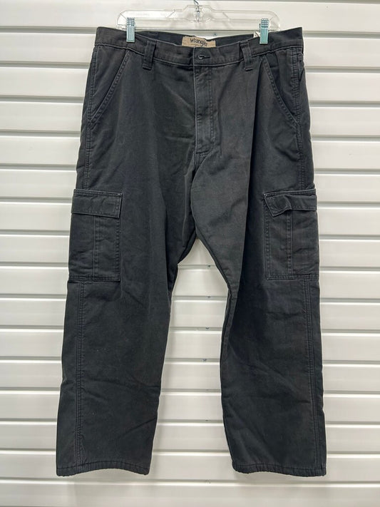 Wrangler Authentics Men's Black Relaxed Fit Cargo Pants – Size 36x30