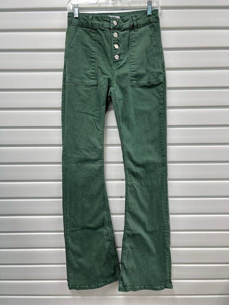 ZARA High-Waisted Green Pants
