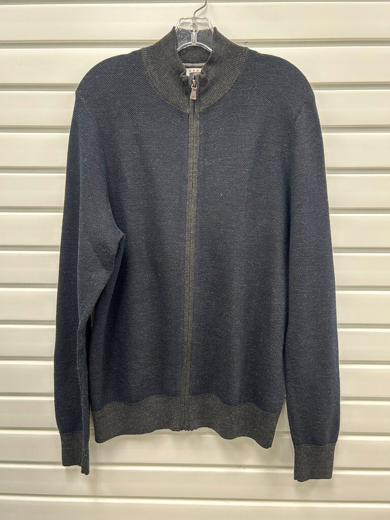 Joseph Abboud Charcoal Gray Full-Zip Mock Neck Sweater – Size L