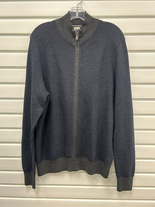 Joseph Abboud Charcoal Gray Full-Zip Mock Neck Sweater – Size L