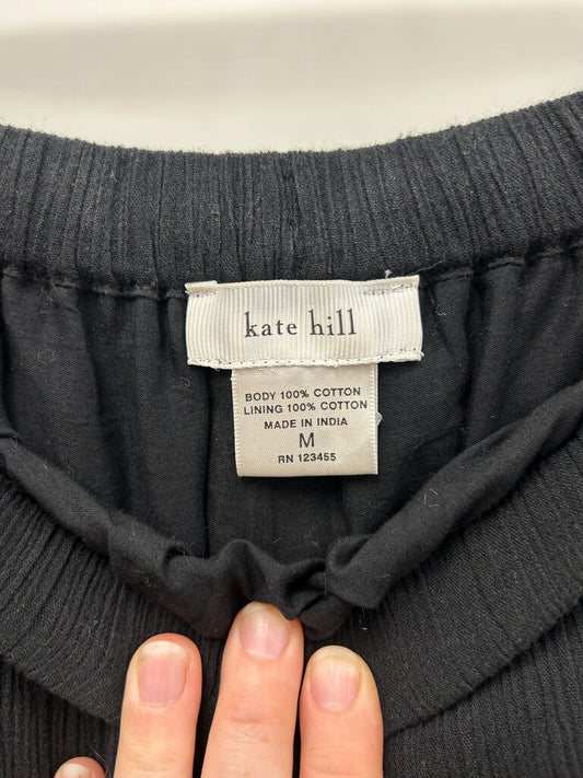 Kate Hill Black Cotton Tiered Broomstick Maxi Skirt – Size M