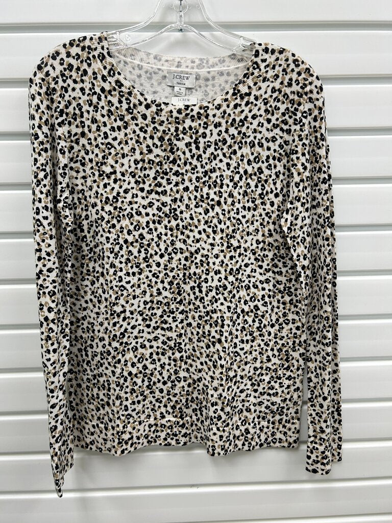 J.Crew Teddie Leopard Print Crewneck Sweater, Size S, NWT