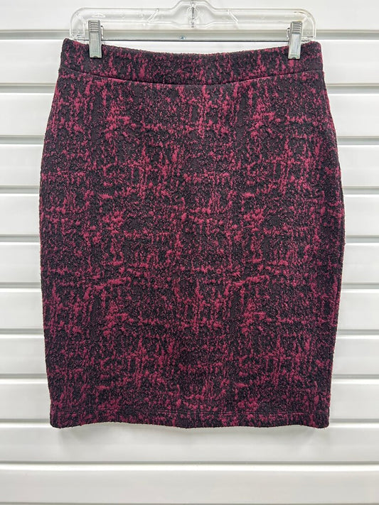 Grayson Burgundy Black Jacquard Mini Skirt, Size M