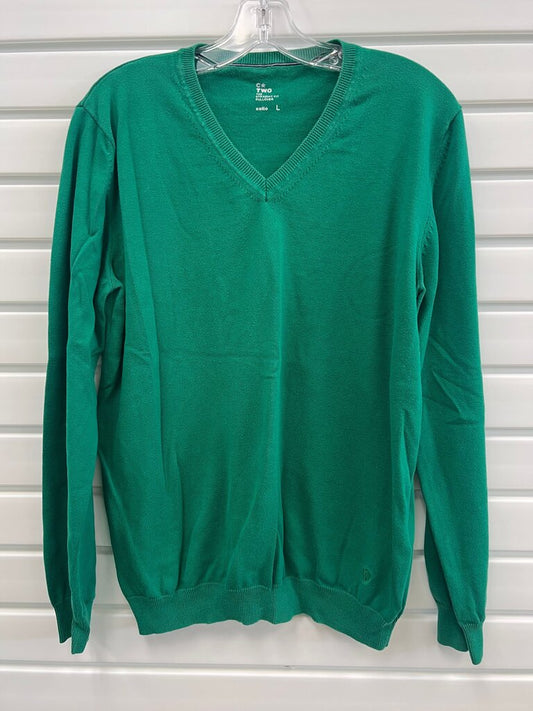 C Two Green V-Neck Sweater