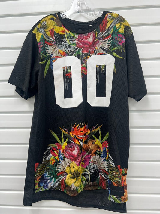 ON THE BYAS Floral Print Black T-Shirt