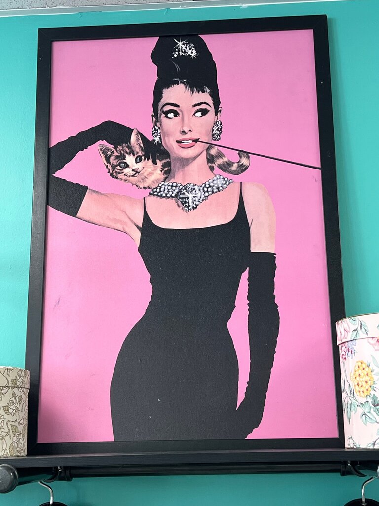 Audrey Hepburn Cat Art Print