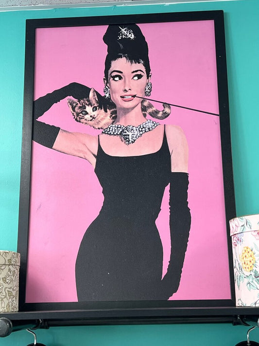 Audrey Hepburn Cat Art Print