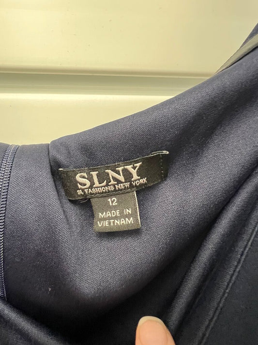 SLNY Navy Evening Dress
