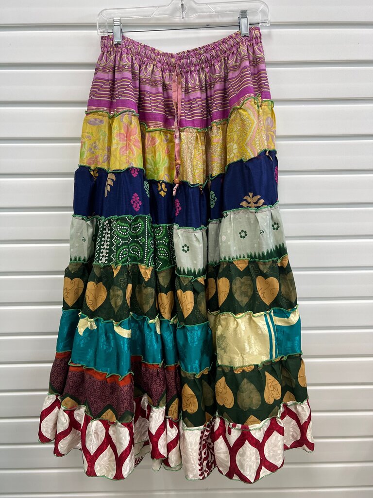 Colorful Bohemian Tiered Skirt