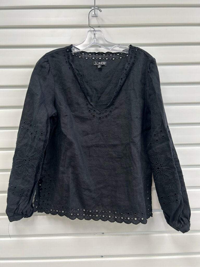 J.Crew Black Broderie Anglaise Blouse XS