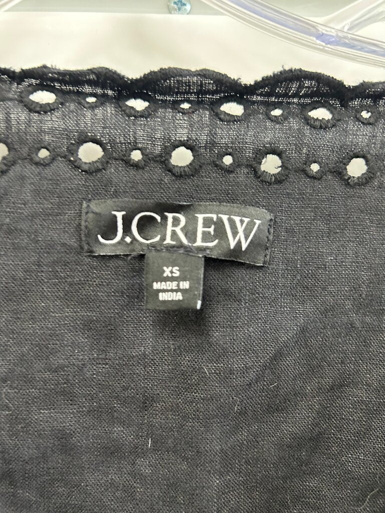 J.Crew Black Broderie Anglaise Blouse XS