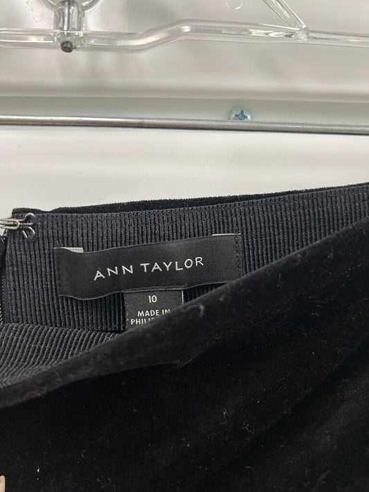 Ann Taylor Women's Black Velvet Skirt 10