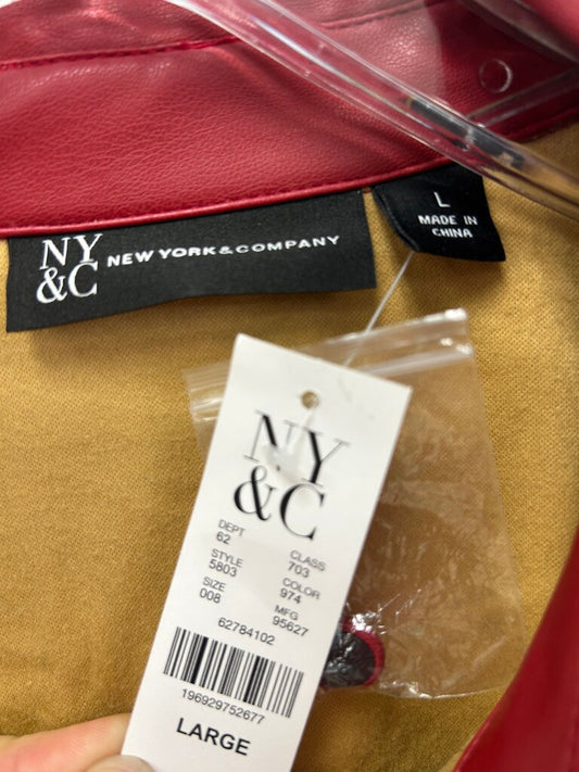 NY & C Women's Red Leather Trench Coat