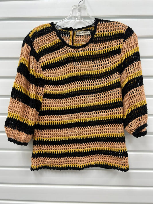 Ulla Johnson Striped Crochet Mid Sleeve Jumper