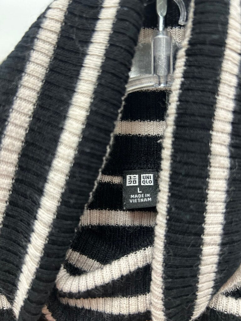 Uniqlo Black and White Striped Turtleneck