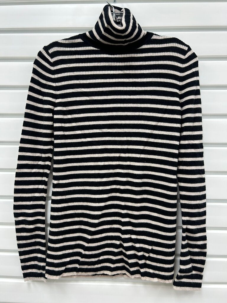 Uniqlo Black and White Striped Turtleneck