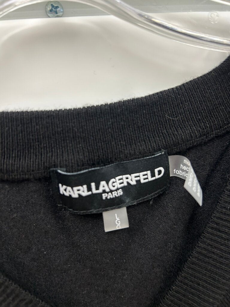 Karl Lagerfeld C'est La Vie Women's Black Sweater w/ Ruffles