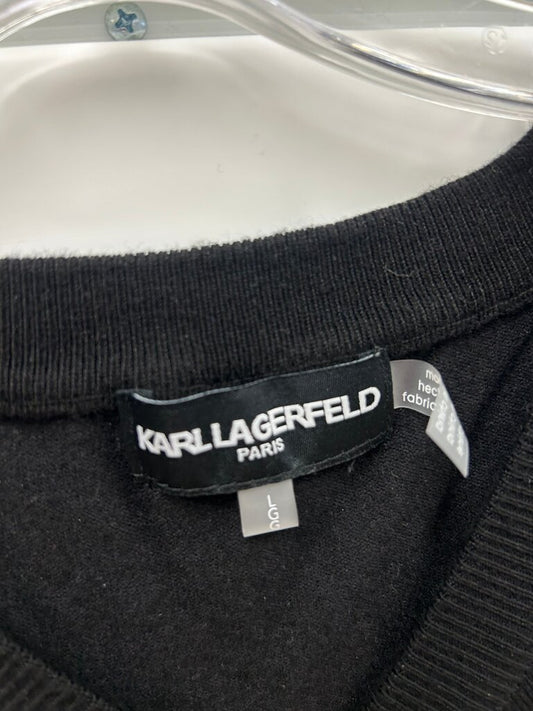 Karl Lagerfeld C'est La Vie Women's Black Sweater w/ Ruffles