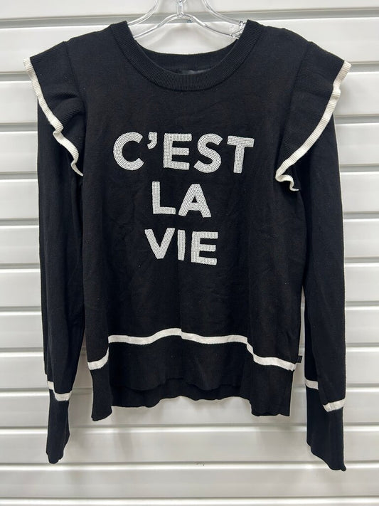 Karl Lagerfeld C'est La Vie Women's Black Sweater w/ Ruffles