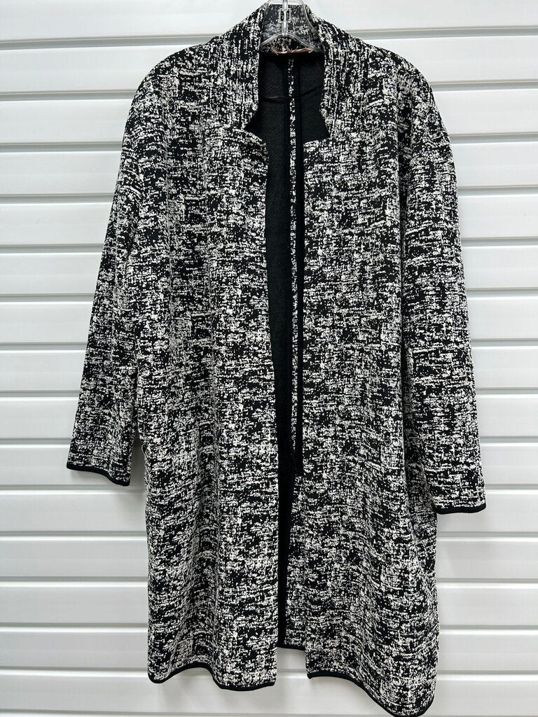 Philosophy Black and White Open Front Duster Jacket XL