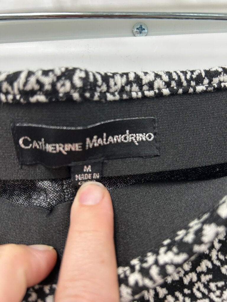Catherine Malandrino Women's Black and White Print Pants