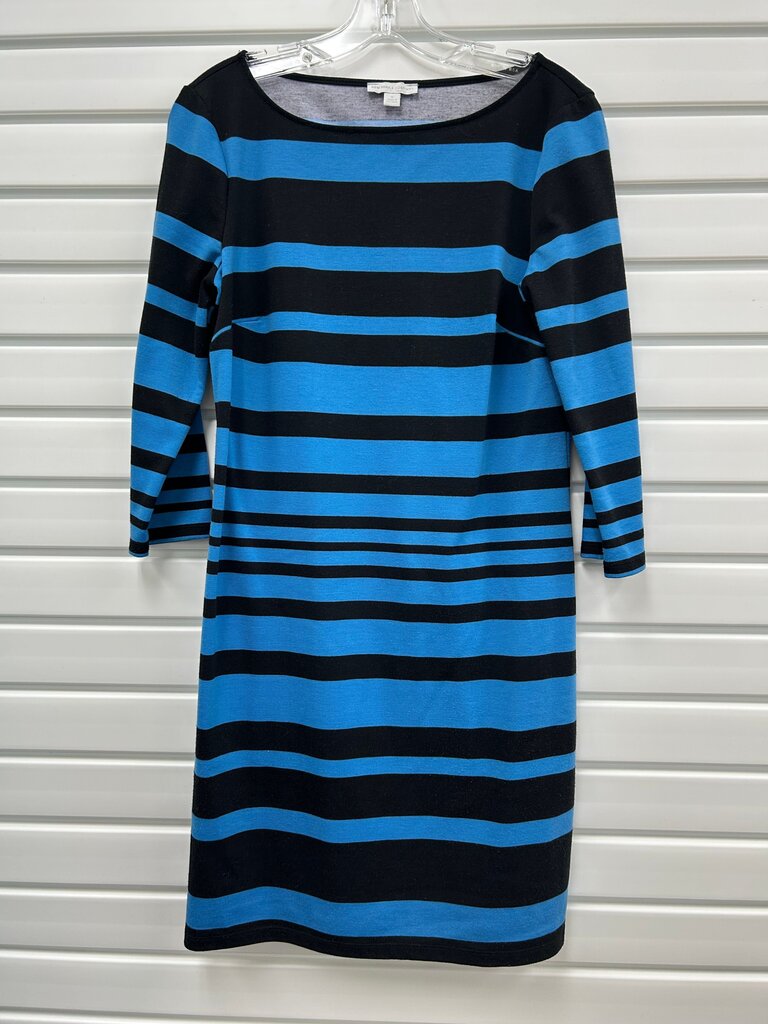 New York & Company Blue & Black Striped Dress
