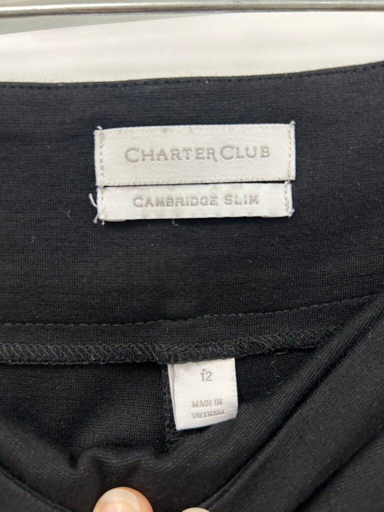 Charter Club Cambridge Slim Black Pants size 12