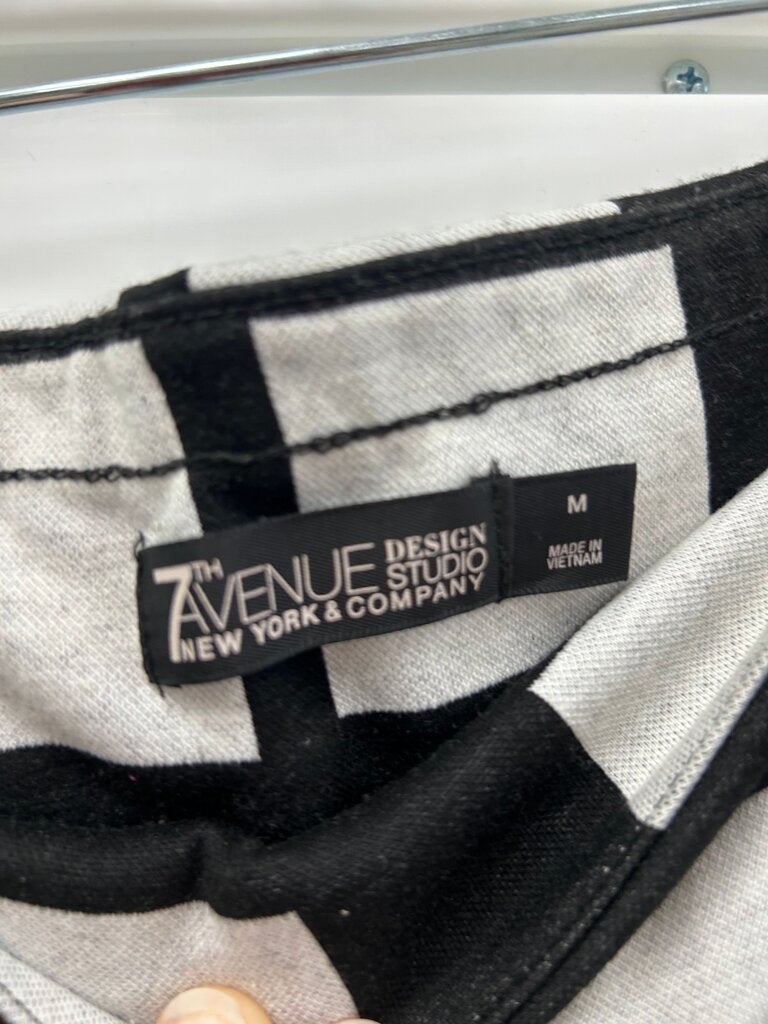 7th Avenue Black and White Checkered Pants M