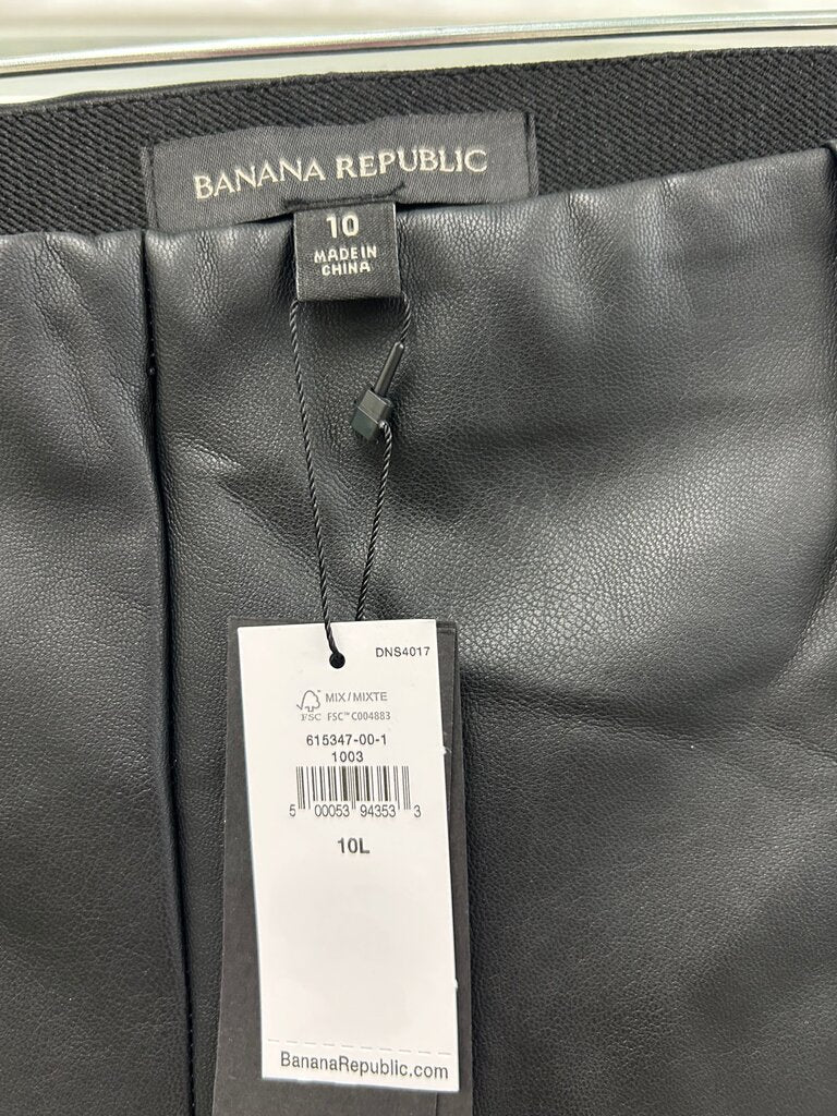 Banana Republic Black Leather Pants NWT 10