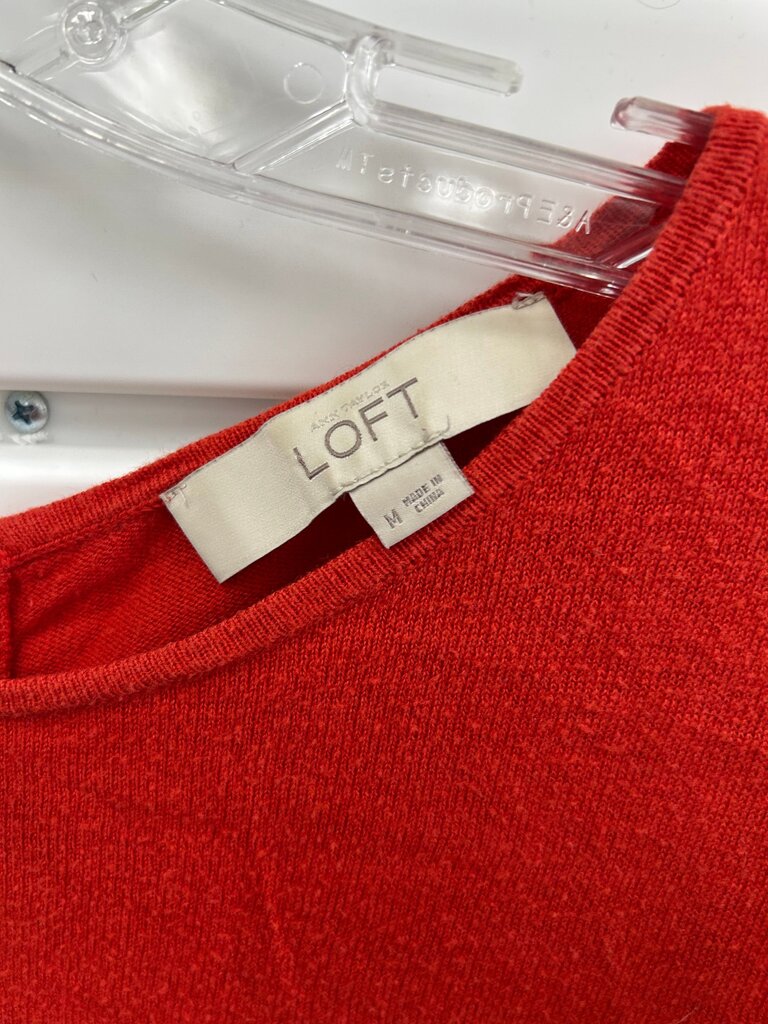 LOFT Red and Cream Striped Sweater