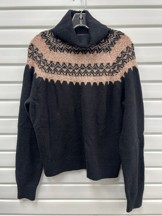 Ann Taylor Fair Isle Turtleneck Sweater Black, M