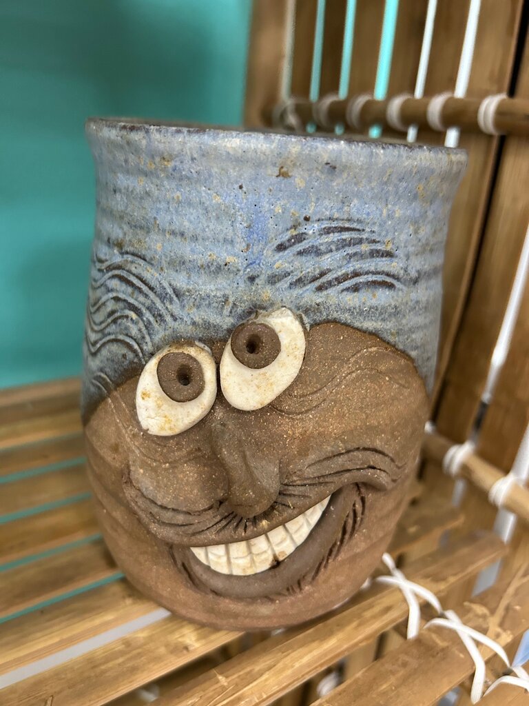 Funny Face Pottery Vase