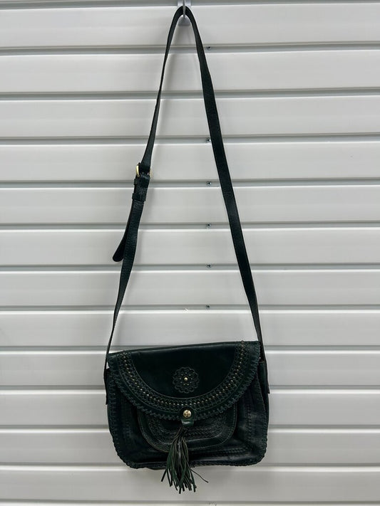 Vintage Black Leather Bag with Tassel
