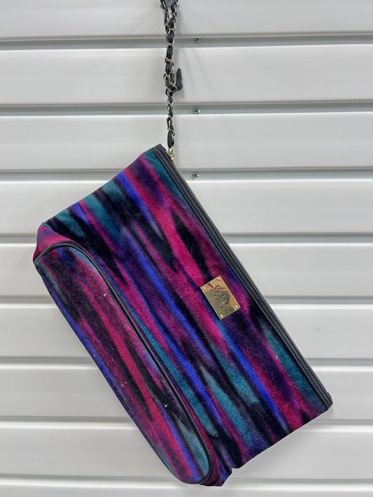 Nicole Miller Colorful Velvet Clutch Bag